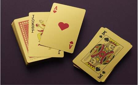 【いよいよ登場！】三田市ふるさと納税限定企画　『純金招福トランプ』　お好きな4文字熟語（文字黒/背景金） [3d28bae300075]