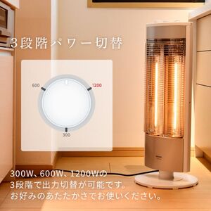  YAMAZEN 山善 「超速暖0.2秒」 DCTS-B122(WS) グラファイトヒーター 電気ストーブ 超速暖  ホワイト すぐ届く 防災