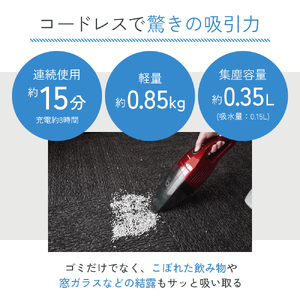 クリーナー YAMAZEN 山善 ハンディクリーナー ZHG-NW48(R) 掃除機 コードレス ハンディタイプ テーブル 車 吸水 隙間 家電 電化製品 掃除 清掃 加西市 兵庫県