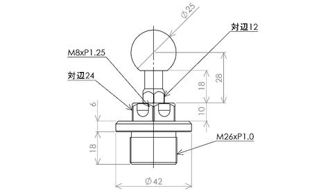 マルチマウントベースφ25 　kawasaki（カワサキ）Ninja1000 1400GTR ZZR1200（04-05）用 NAVI-MS-M26B25