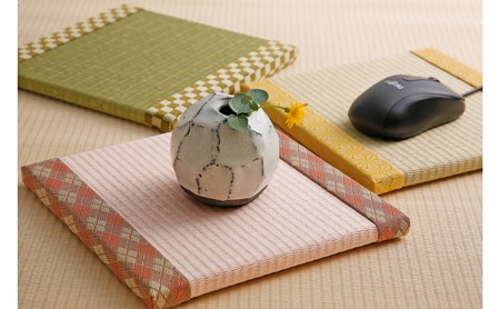 ひょうごの匠がつくる畳インテリア 正方形畳3個セット 薄桜色