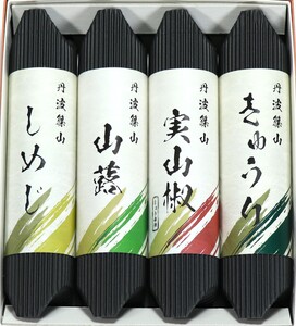 山の香　4本 | 佃煮 漬物 老舗 醤油 自家製造醤油 山椒 実山椒 山蕗 きゅうり しめじ ご飯のお供 白米 お茶漬け 米 お土産 贈り物