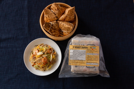 こだわりギフトセット (復刻版中華ちまき 150g×5個・極旨直火海鮮焼ビーフン 230g×5袋) ケンミン ちまき ビーフン