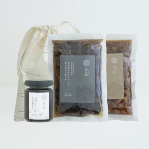 丹波黒大豆煮豆と炊き込みご飯の素の巾着セット TMN010