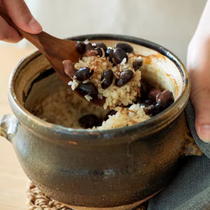丹波黒大豆煮豆と炊き込みご飯の素の巾着セット TMN010