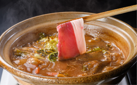 【2025年11月より順次発送】ぼたん鍋セット 2人前 【ぼたん鍋発祥の宿 近又謹製】特製味噌付き 最高級ロース猪肉 KOK004