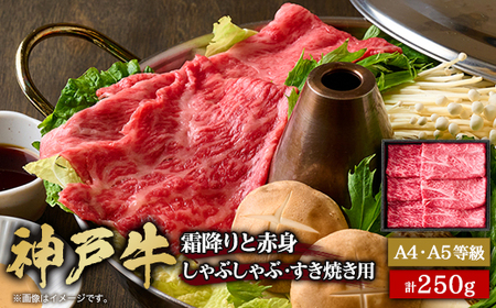 【250gのみ12/15までに入金分年内発送】神戸牛霜降りと赤身のしゃぶしゃぶすき焼き250g【配送不可地域:離島】【1443131】