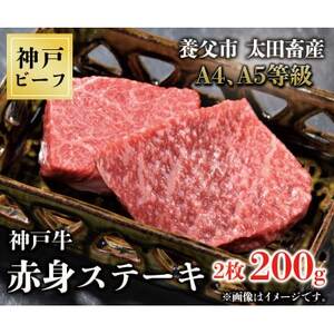 神戸牛　赤身ステーキ　2枚合計200g【配送不可地域：離島】【1440980】