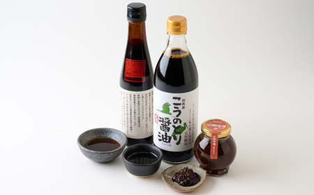 こうのとり醤油と割烹大浜のポン酢と朝倉さんしょ 山椒味噌(赤味噌)のセット【1621464】
