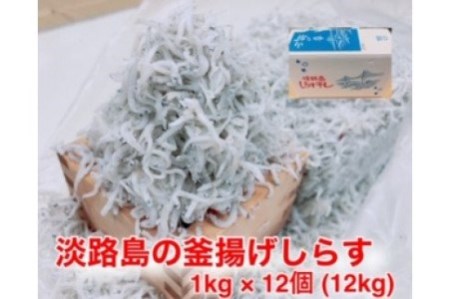 淡路島のふっくらやわらかい「釜揚げしらす干し」 1㎏入り×12個 合計12㎏
