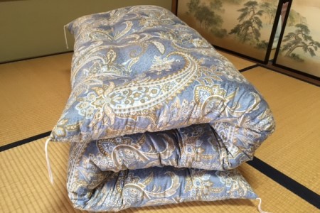 【浅井ふとん店】［抗菌・防ダニ］素朴なコットン敷布団/シングル・ブルー