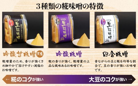 【北岡商店】淡路島の糀味噌、厳選生みそ３種詰合せセット
