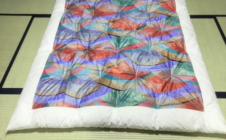 【浅井ふとん店】昭和レトロなコットン掛け布団/シングル・レッド