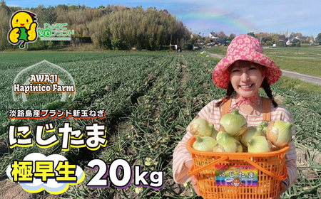 淡路島産ブランド新玉ねぎ 極早生 「にじたま」 20kgダンボール入り