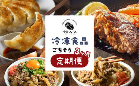 【定期便3ヶ月】今井ファームの冷凍食品ごちそう定期便 《ハンバーグ・餃子・牛丼の具》　　[定期便 冷凍食品 定期便 おかず 定期便 弁当 定期便 ハンバーグ 定期便 ギョウザ 定期便 牛丼 定期便 人気]