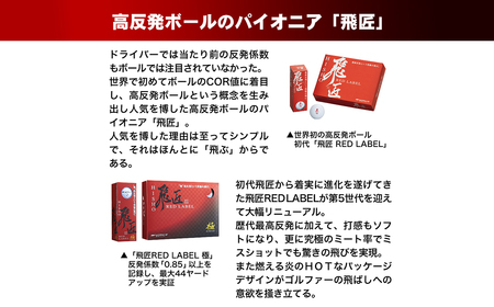 ワークスゴルフ「飛匠レッドラベル極」イエロー ２０２３年モデル  [ゴルフボール]