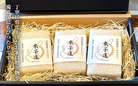 來子道米 ~きしどうまい~ 450g×3個 【栽培期間中、無農薬無肥料】 精米 白米