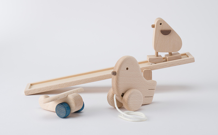AH4 木のおもちゃ「スロープウォーカー鳥さん・ヒヨコ・ヒコーキ」【 木製 おもちゃ 玩具 ひよこ 飛行機 無垢 安全 手作り ハンドメイド 贈り物 プレゼント お祝い 出産祝い 誕生日 】
