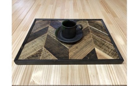 AV7 KOZAinoOBON【古材のお盆】ヘリンボーン 【 古材 お盆 和風 ランチョンマット トレイ トレー レトロ 手作り 木製 木目 】