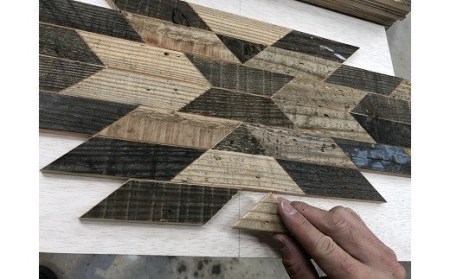 AV7 KOZAinoOBON【古材のお盆】ヘリンボーン 【 古材 お盆 和風 ランチョンマット トレイ トレー レトロ 手作り 木製 木目 】