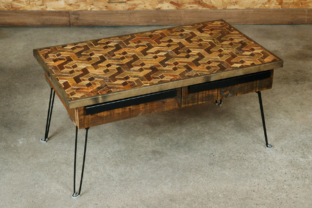 AV14　KOZAinoTSUKUE【古材の机】ジオメトリック 【 古材 机 テーブル レトロ インテリア 木製 木目 】