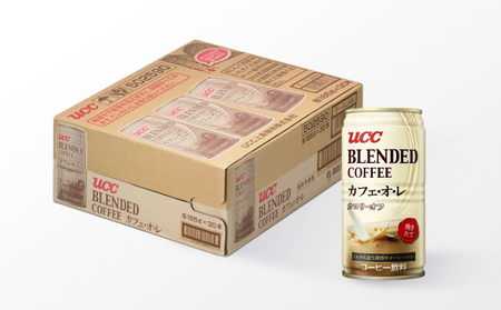 H-92【UCC ブレンドコーヒー カフェオレ】缶コーヒー 185ml 30本入り