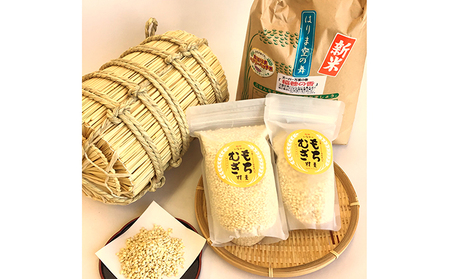 【稲美町産】お米5kg、もち麦のセット