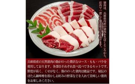 ボタン鍋セット 2～3人前（300g）猪肉（ロース・もも肉・バラ）自家製味噌付き