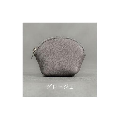 本革 ラウンドミニポーチ 日本製 レザー 革製品 小物 収納 Liete WH-20 グレージュ