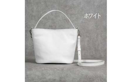 バケットバッグ Liete ホワイト 日本製 革製品 本革 レザー 手作り