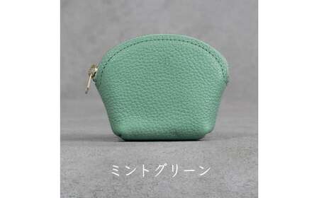 本革 ラウンドミニポーチ 日本製 レザー 革製品 小物 収納 Liete WH-20 ミントグリーン