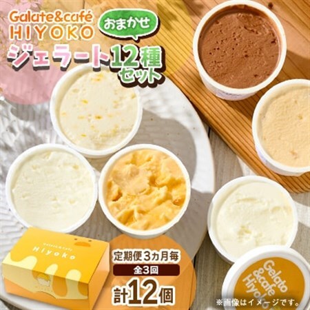 【3ヵ月毎定期便】【兵庫県神河町発】ジェラート【おまかせ】詰め合わせ　90ml×12個全3回【配送不可地域：離島】【4076182】