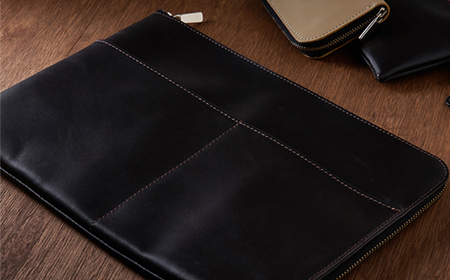 【申込受付後 生産】ジャパンレザー　本革クラッチバッグ(ダークブラウン)　本格牛革使用【1444695】