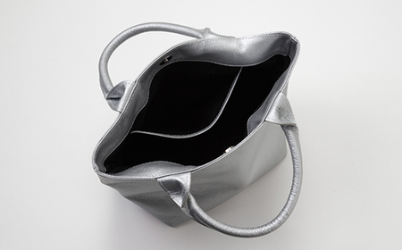 【申込受付後 生産】ジャパンレザー　本革トートバッグ(シルバー)　本格牛革使用【1447367】