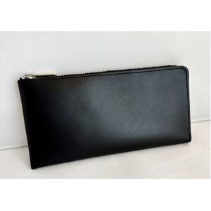 【申込受付後 生産】ジャパンレザー　本格牛革使用　本革長財布(ブラック)【1653529】