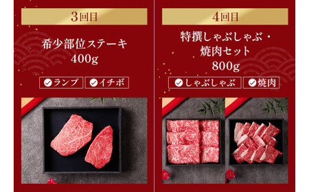 神戸牛 定期便「エコノミークラス」（定期便全4回、総量3000g）牛肉 58-23