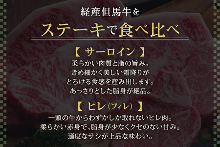 但馬牛 経産牛 ステーキ サーロインステーキ150g×2 ヒレステーキ150g×2 冷凍 牛肉 香美町 02-07