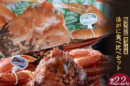 【数量限定】 タグ付き 活がに 食べ比べセット 黄金がに 1.1kg 松葉がに 1.1kg カニ かに  07-63