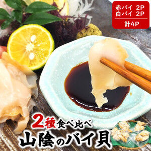 生食可・2種類のバイ貝むき身　各2パック(赤バイ、白バイ貝)【配送不可地域：離島】【1286882】