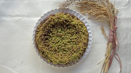 濃厚クランブルチーズケーキ 米農家の嫁が作る米粉クランブルチーズケーキ（深蒸し茶）米心工房 グルテンフリー I-317