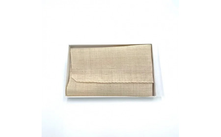 奈良晒 手織り麻はんかち 生成 岡井麻布 ハンカチ 吸水性 奈良晒 麻 10-008