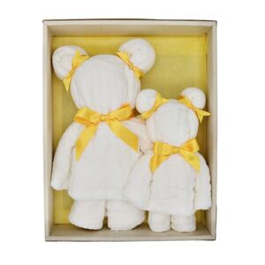 ギフト 白雪ふきん 〈 出産祝 におすすめ〉 蚊帳ふきん 白雪親子ベアー ・ スクワラン タオル 2点セット 30-041