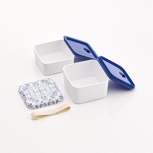 弁当箱 ランチボックス ブルー 2段 600ml 6-067