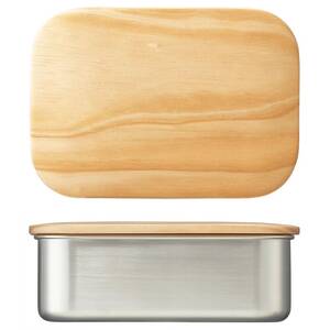 お弁当箱 ランチボックス「木蓋付き ステンレス 弁当箱」 1030ml 天然目 木目 おしゃれ 木お弁当箱 木蓋お弁当箱 オシャレお弁当箱 おしゃれお弁当箱 【スケーター株式会社】 596445 15-045