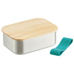 お弁当箱 ランチボックス「木蓋付き ステンレス 弁当箱」 650ml 天然目 木目 おしゃれ 木お弁当箱 木蓋お弁当箱 オシャレお弁当箱 おしゃれお弁当箱 【スケーター株式会社】 596414 12-033