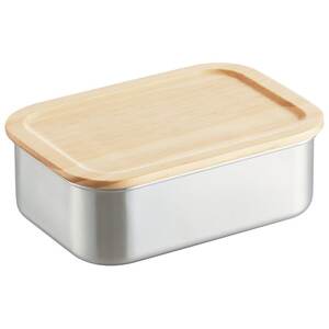 タッパー フードコンテナー 「木蓋付きステンレスフードコンテナー