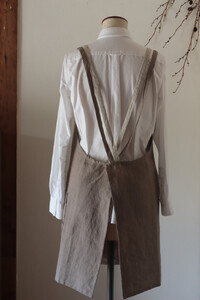 ギャザーエプロン Fu-ra 【カラー：モカ】エプロン 手作り ハンドメイド 30-086