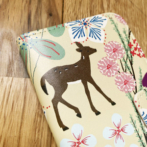 スマホ手帳型ケース 鹿柄オリジナル 「楚々の森」 foo stitch 15-065