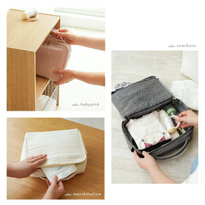 ヌビおむつポーチ 〈アットライズ〉【これ一つでまとまる】クリームイエロー おむつポーチ 大容量 コンパクト おむつ おしり拭き オムツポーチ おむつ入れ ベビー ヌビ ナチュラル ポーチ 10-149