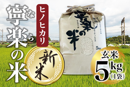 米 【10月中旬以降発送】ヒノヒカリ寧楽米 玄米5kg 14-055